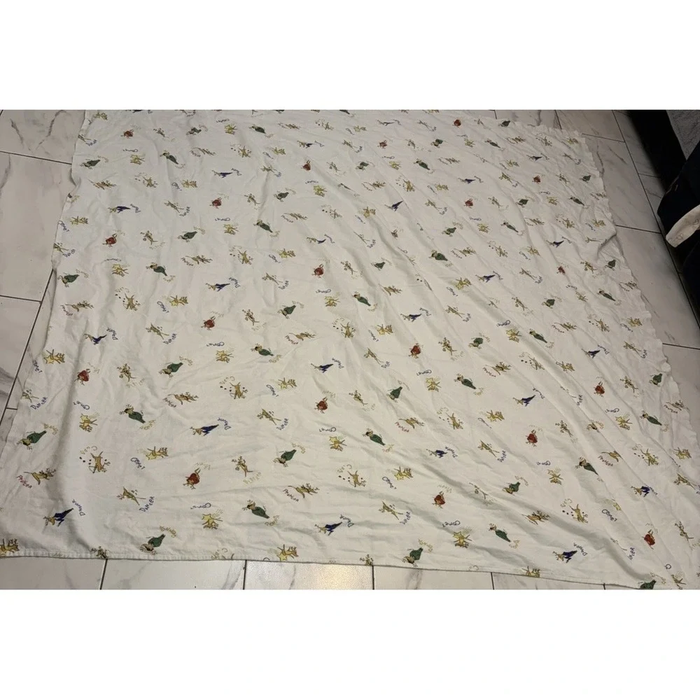 Vintage Pottery Barn Rudolph Reindeer Sheet Set Twin Size Cotton Rare Christmas